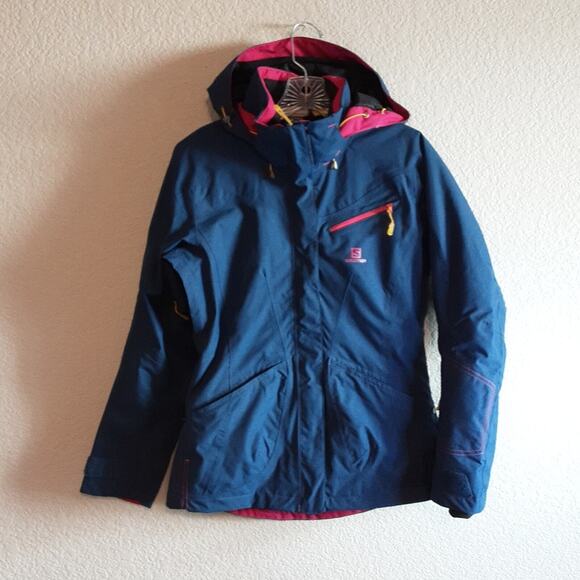 Salomon Women's AdvanceSkin Dry Insulated Hooded Snowboard Ski Parka Coat XS - Picture 2 of 12